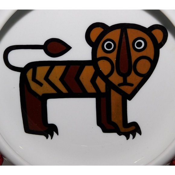 VTG Langenthal Suisse Swiss Brown Tiger Childs Porcelain Plate Bowl & mug Set - Picture 6 of 10